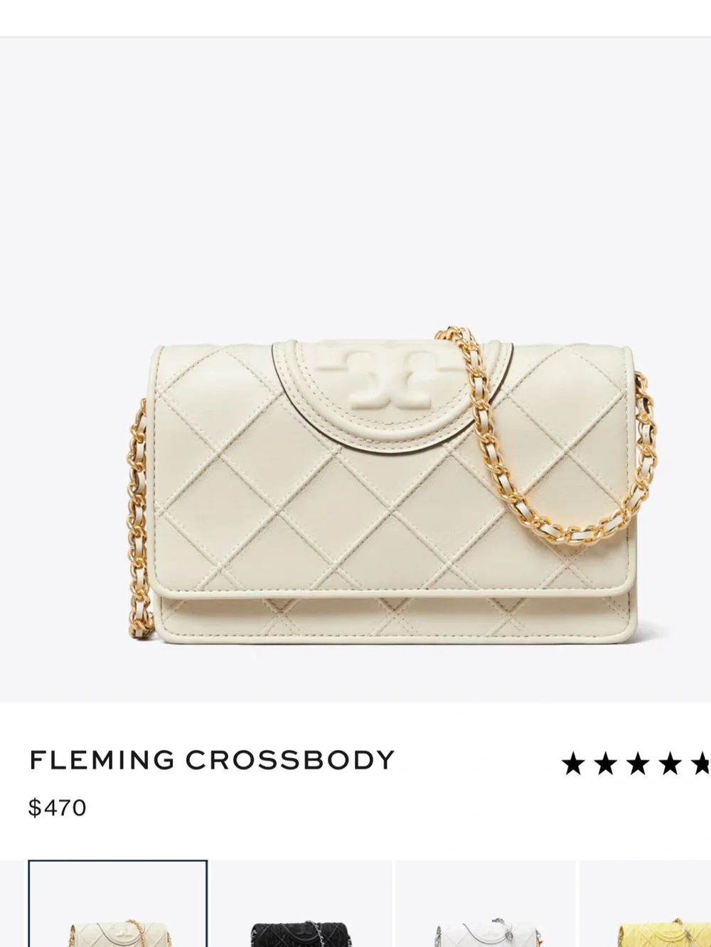 Tory Burch Olive Green Quilted Chain Crossbody with Tassel
